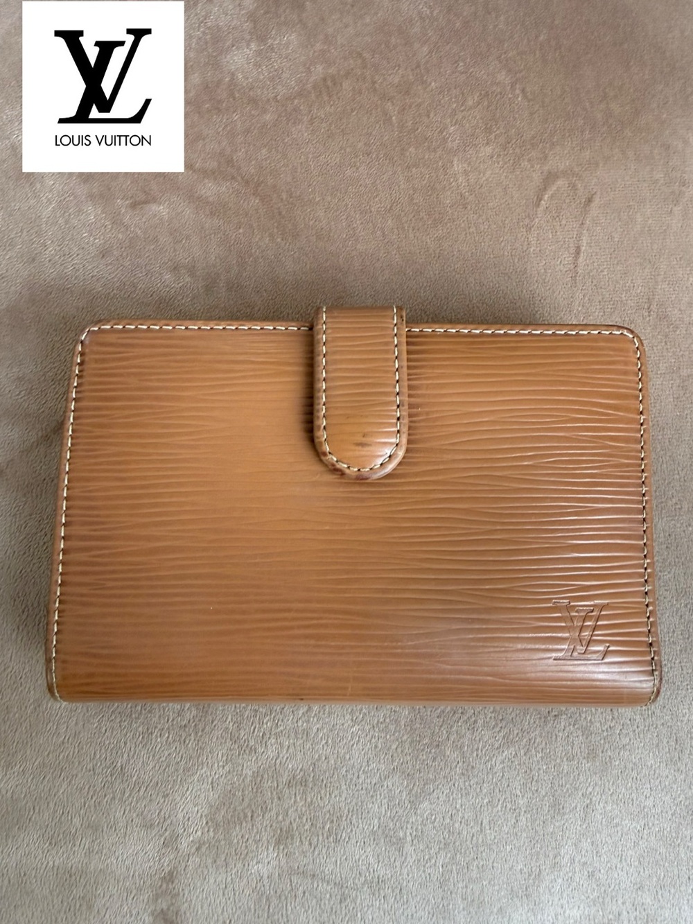 LOUIS VUITTON Brown Epi Leather French Purse Wallet